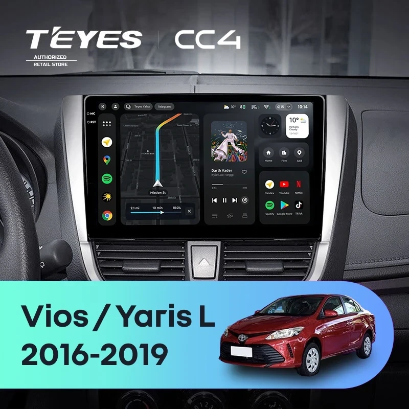 Штатная магнитола Teyes CC4 8/128 Toyota Yaris L (2016-2019)