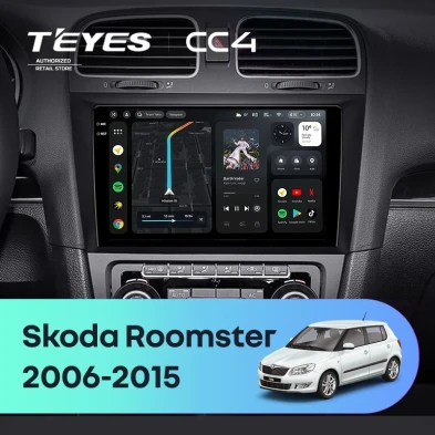 Штатная магнитола Teyes CC4 6/64 Skoda Roomster (2006-2015)