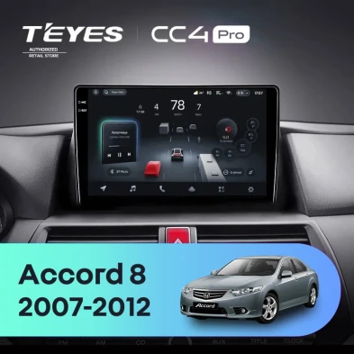 Штатная магнитола Teyes CC4 Pro 12/256 Honda Accord 8 (USA) (2007-2012)
