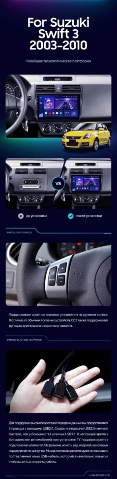 Штатная магнитола Teyes CC3L 4/32 Suzuki Swift 3 (2003-2010)