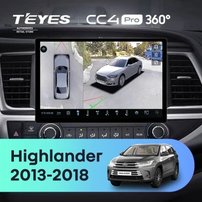 Штатная магнитола Teyes CC4 Pro 360 12/256 Toyota Highlander 3 XU50 (2013-2018) (13")