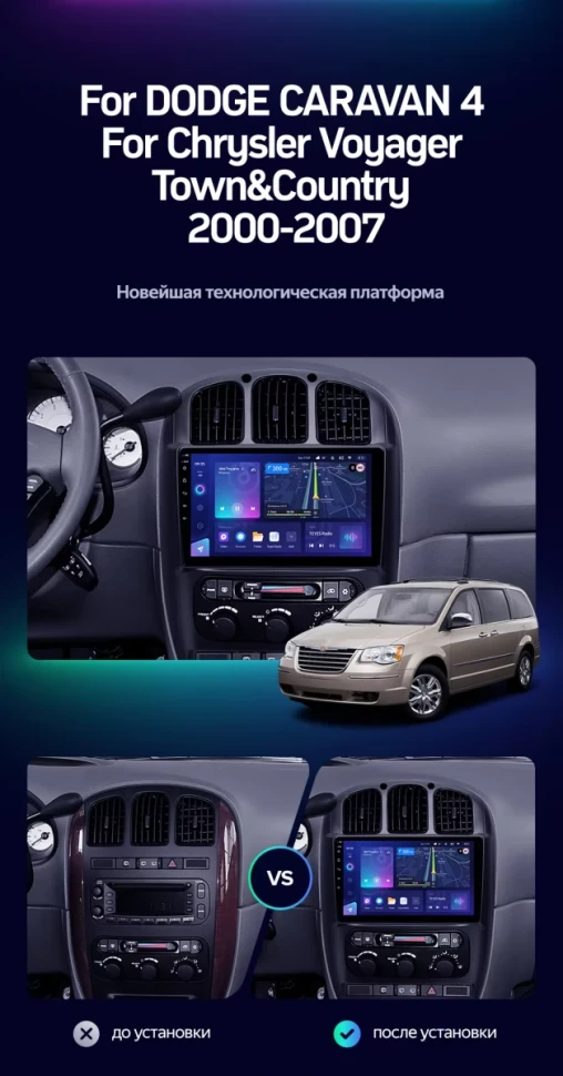 Штатная магнитола Teyes CC3L 4/32 Chrysler Voyager (2000-2007) Тип-B