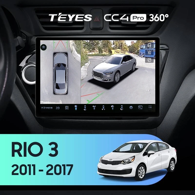 Штатная магнитола Teyes CC4 Pro 360 12/256 Kia Rio 3 (2011-2017) (13")