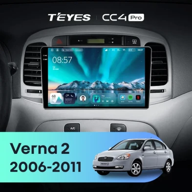 Штатная магнитола Teyes CC4 Pro 8/128 Hyundai Verna 2 (2006-2011)