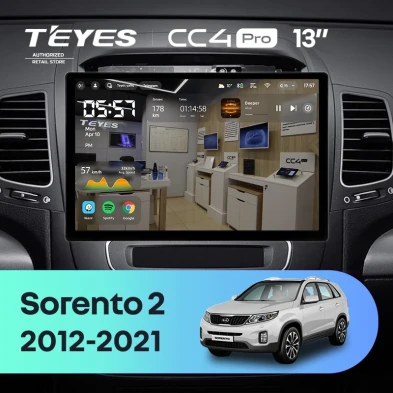 Штатная магнитола Teyes CC4 Pro 12/256 Kia Sorento 2 II XM (2012-2021) F2 (13")
