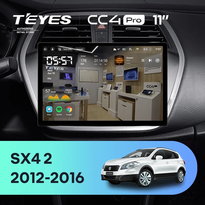 Штатная магнитола Teyes CC4 Pro 8/128 Suzuki SX4 2 (2012-2016) (11")