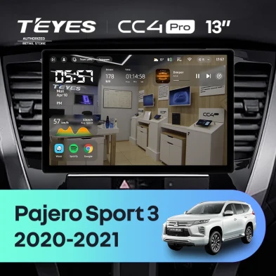 Штатная магнитола Teyes CC4 Pro 8/128 Mitsubishi Pajero Sport 3 (2020-2021) (13")