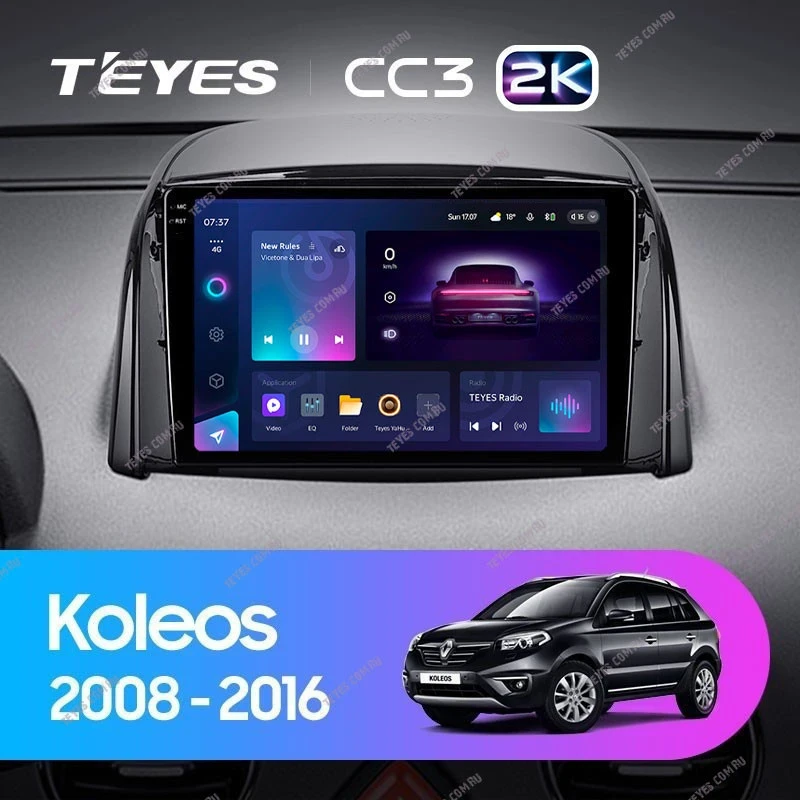 Штатная магнитола Teyes CC3 2K 360 6/128 Renault Koleos (2008-2016) Тип-B