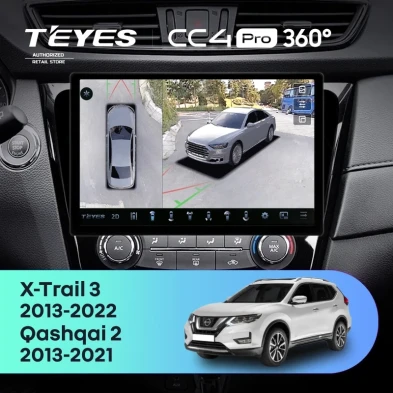 Штатная магнитола Teyes CC4 Pro 360 8/128 Nissan X-Trail 3 T32 (2013-2021) F2 Тип-AВ (11")