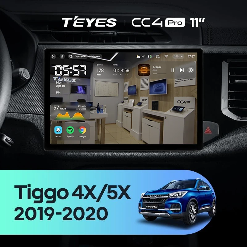 Штатная магнитола Teyes CC4 Pro 8/128 Chery Tiggo 4X 5X (2019-2020) (11")