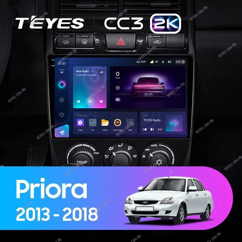 Штатная магнитола Teyes CC3 2K 4/32 Lada Priora (2013-2018) F3