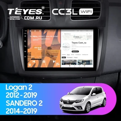 Штатная магнитола Teyes CC3L WiFi 2/32 Renault Sandero 2 (2013-2022) F2