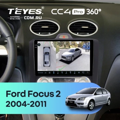 Штатная магнитола Teyes CC4 Pro 360 12/256 Ford Focus 2 (2004-2011) (черная) F2