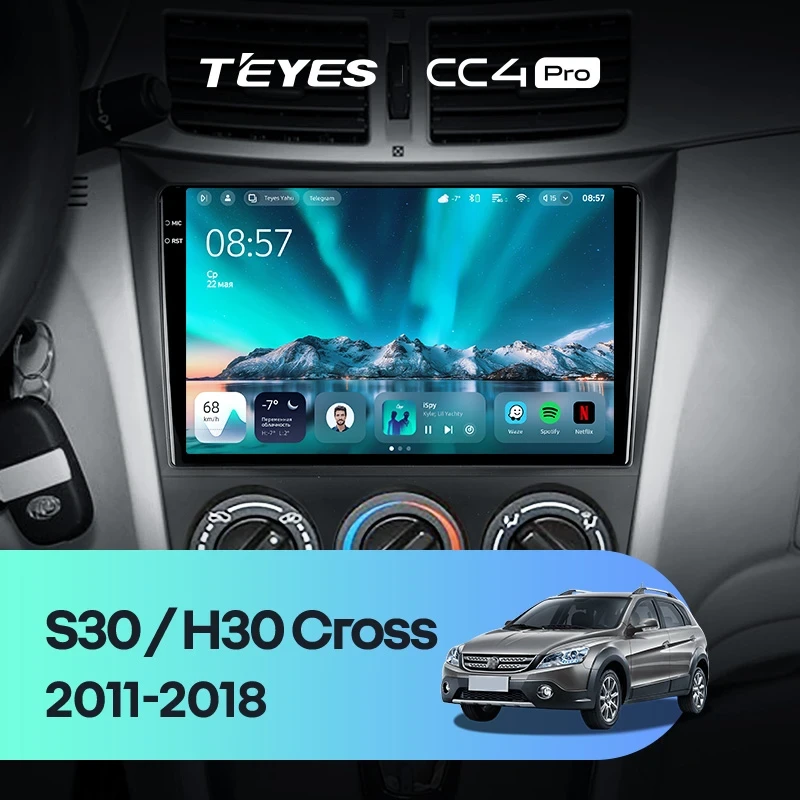 Штатная магнитола Teyes CC4 Pro 8/128 Dongfeng S30 H30 Cross (2011-2018)