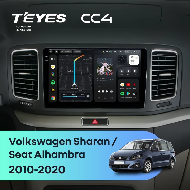 Штатная магнитола Teyes CC4 8/128 Volkswagen Sharan (2010-2015)