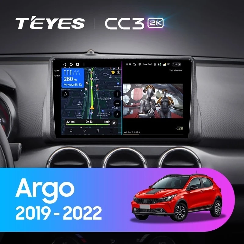 Штатная магнитола Teyes CC3 2K 4/32 Fiat Argo (2019-2022)