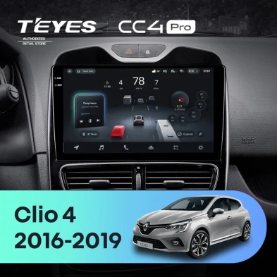 Штатная магнитола Teyes CC4 Pro 12/256 Renault Clio 4 BH98 KH98 (2016-2019)