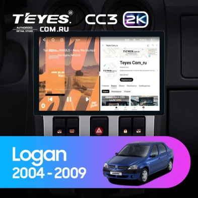 Штатная магнитола Teyes CC3 2K 6/128 Renault Logan 1 (2004-2009) (11")