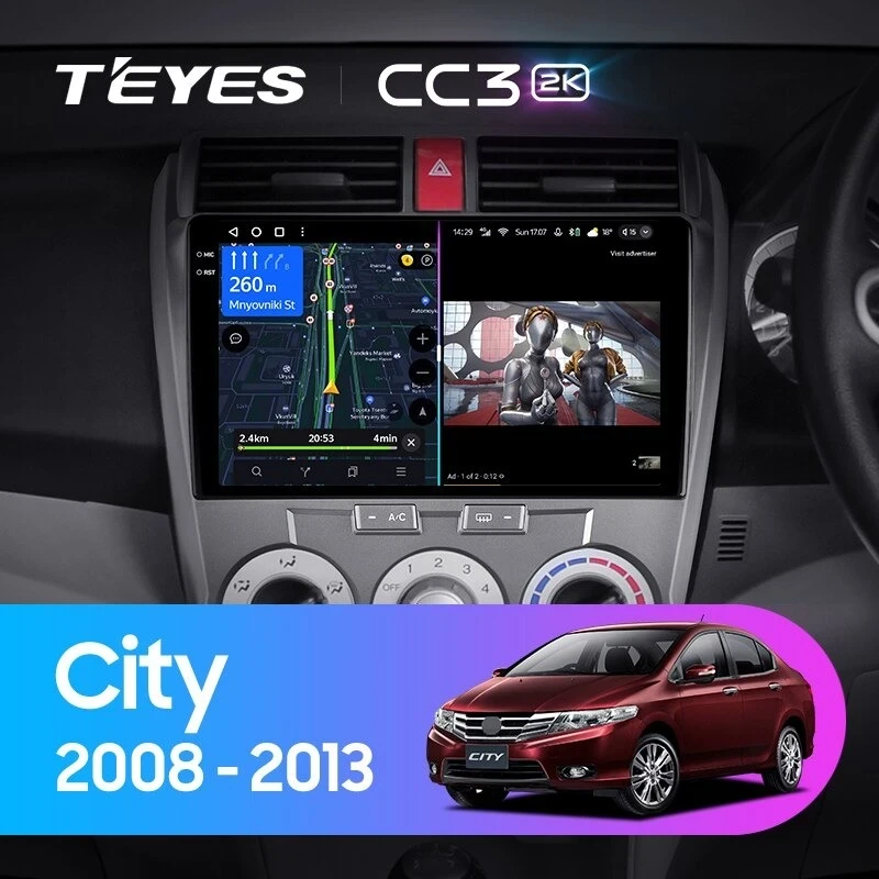 Штатная магнитола Teyes CC3 2K 6/128 Honda City (2008-2013)
