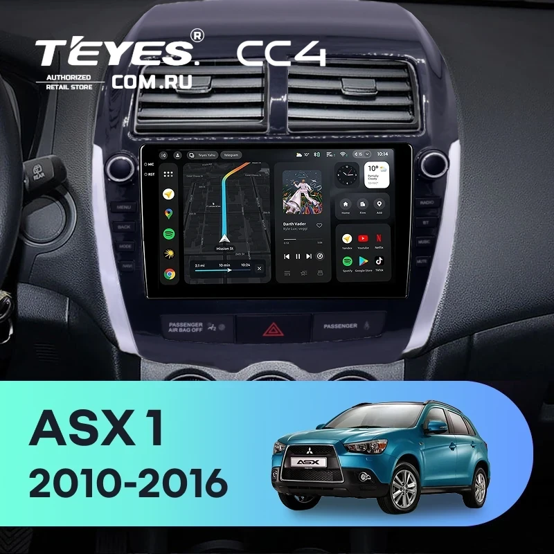 Штатная магнитола Teyes CC4 6/64 Mitsubishi ASX 1 (2010-2016) Тип-B (9")