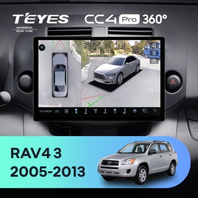 Штатная магнитола Teyes CC4 Pro 360 8/128 Toyota RAV4 3 XA30 (2005-2013) F2 (13")