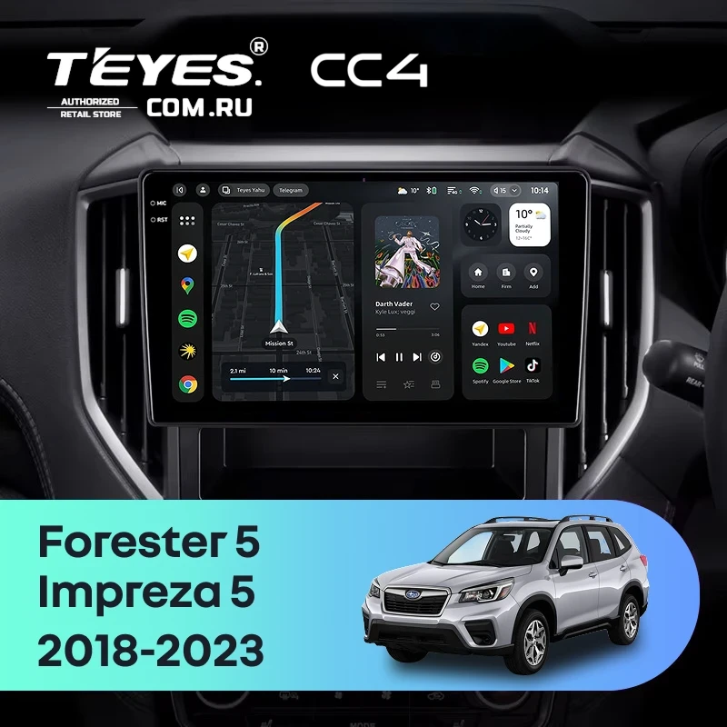 Штатная магнитола Teyes CC4 6/64 Subaru Forester 5 (2018-2023)