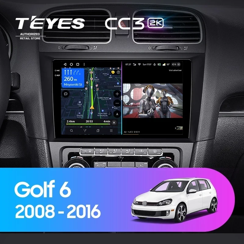 Штатная магнитола Teyes CC3 2K 6/128 Volkswagen Golf 6 (2008-2016)