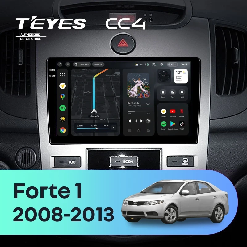 Штатная магнитола Teyes CC4 8/128 Kia Forte 1 (2008-2013) F2