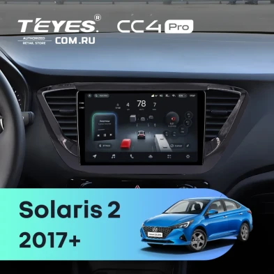 Штатная магнитола Teyes CC4 Pro 8/128 Hyundai Solaris 2 (2017-2020) F3 (черный глянец) Тип-A