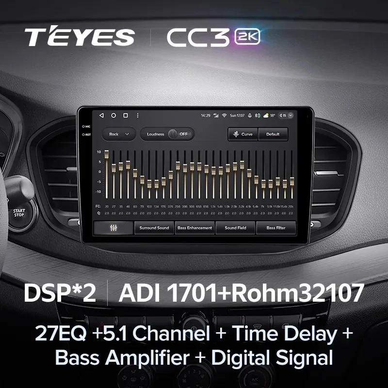 Штатная магнитола Teyes CC3 2K 4/32 Lada Vesta (2023-2026) F2 Тип-A