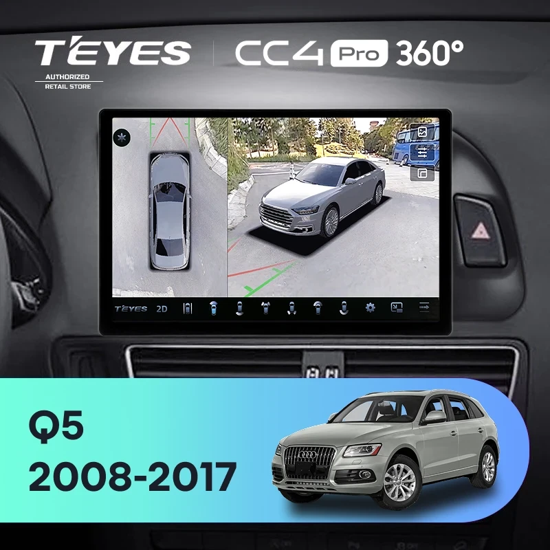 Штатная магнитола Teyes CC4 Pro 360 12/256 Audi Q5 8R (2008-2017) Тип-B (11")