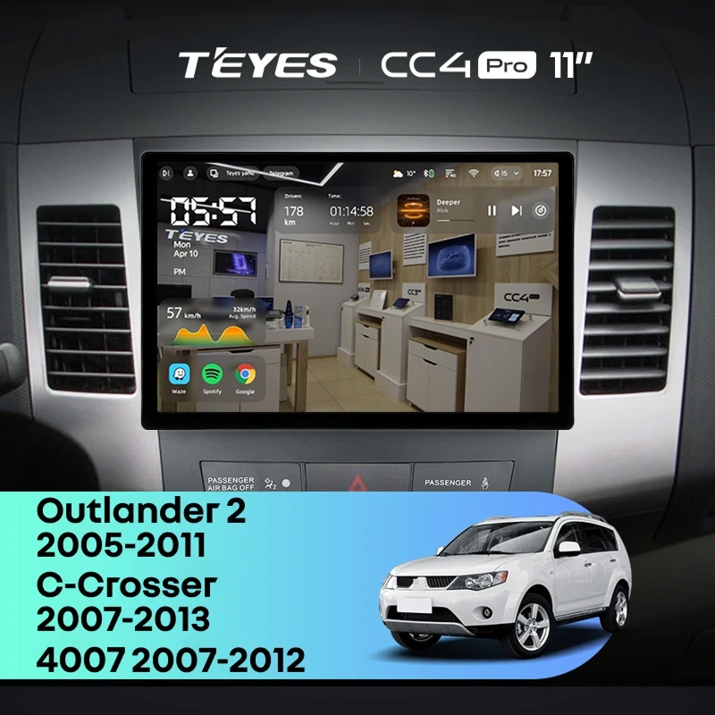 Штатная магнитола Teyes CC4 Pro 12/256 Peugeot 4007 (2007-2012) Тип-B (11")