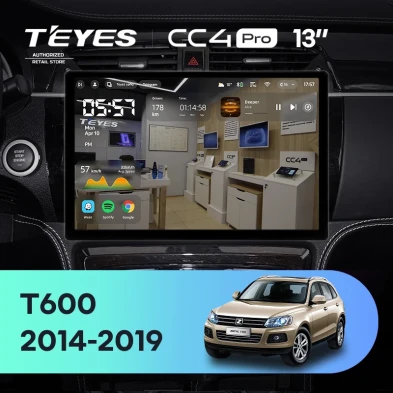 Штатная магнитола Teyes CC4 Pro 8/128 Zotye T600 (2014-2019) (13")