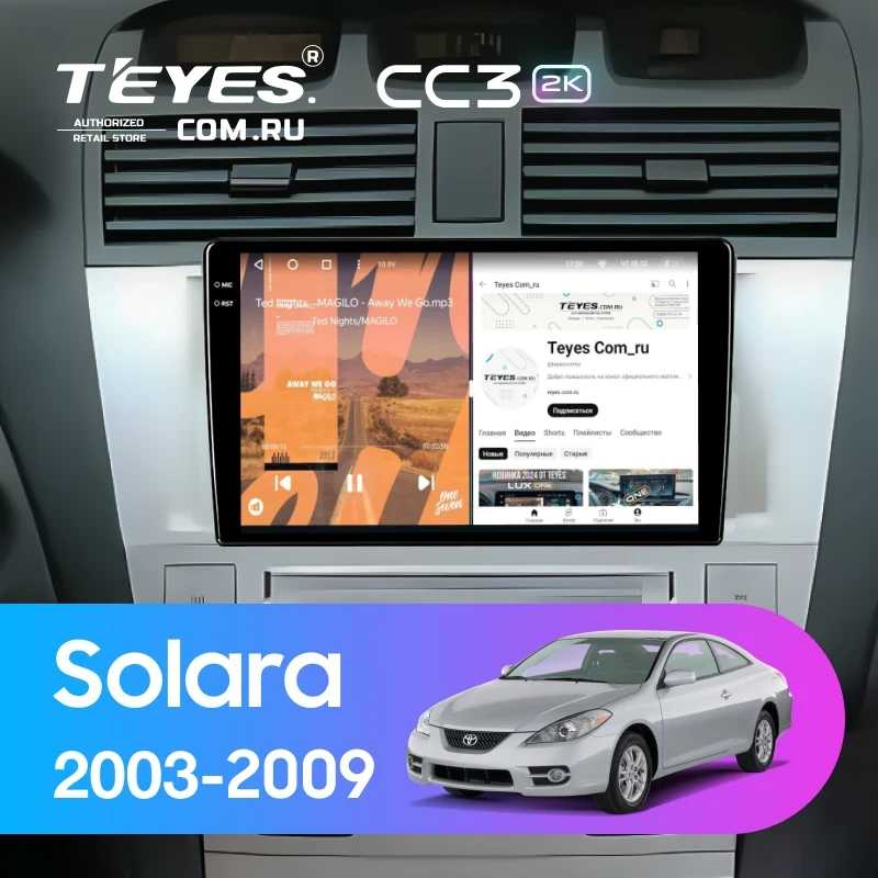 Штатная магнитола Teyes CC3 2K 6/128 Toyota Camry Solara (2003-2009)