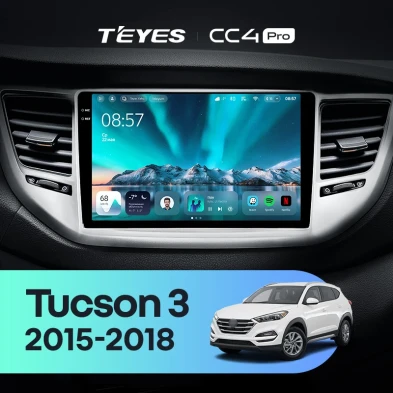 Штатная магнитола Teyes CC4 Pro 8/128 Hyundai Tucson 3 (2015-2018) Тип-A