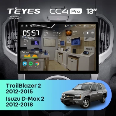Штатная магнитола Teyes CC4 Pro 12/256 Isuzu D-Max 2 (2012-2018) (13")