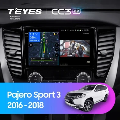 Штатная магнитола Teyes CC3 2K 4/64 Mitsubishi Pajero Sport 3 (2016-2018)