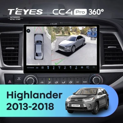 Штатная магнитола Teyes CC4 Pro 360 8/128 Toyota Highlander 3 XU50 (2013-2018) (11")