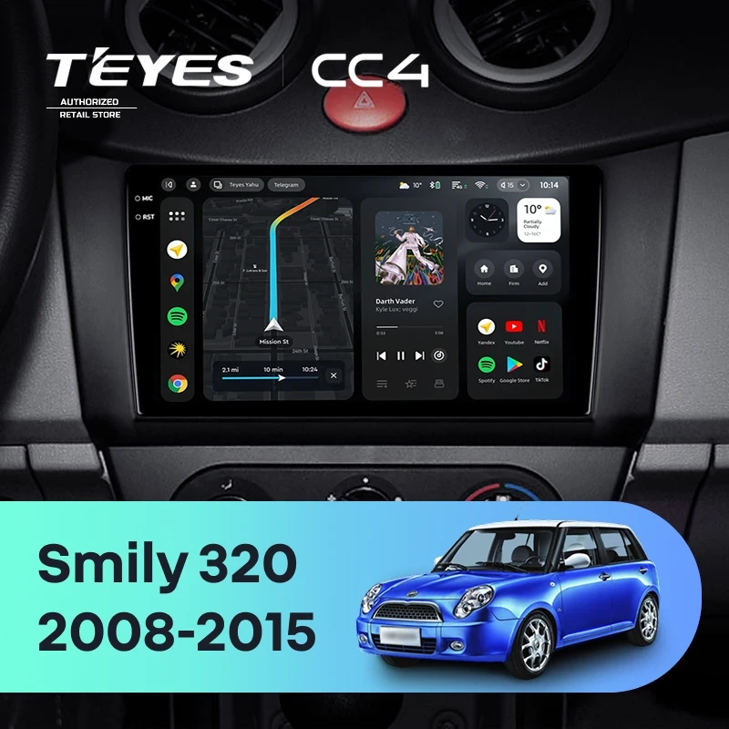 Штатная магнитола Teyes CC4 6/64 Lifan Smily 320 (2008-2015)