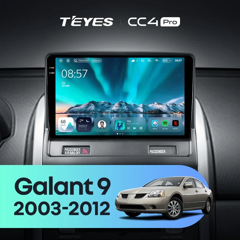 Штатная магнитола Teyes CC4 Pro 8/128 Mitsubishi Galant 9 (2003-2012)