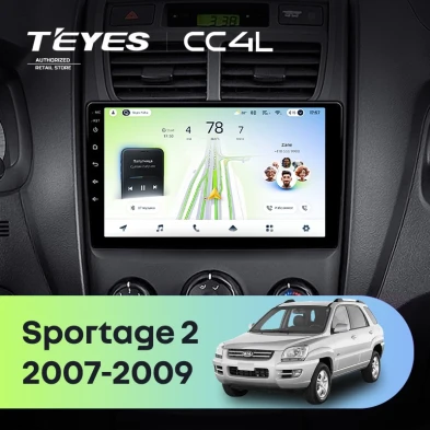 Штатная магнитола Teyes CC4L 6/64 Kia Sportage 2 (2007-2009)