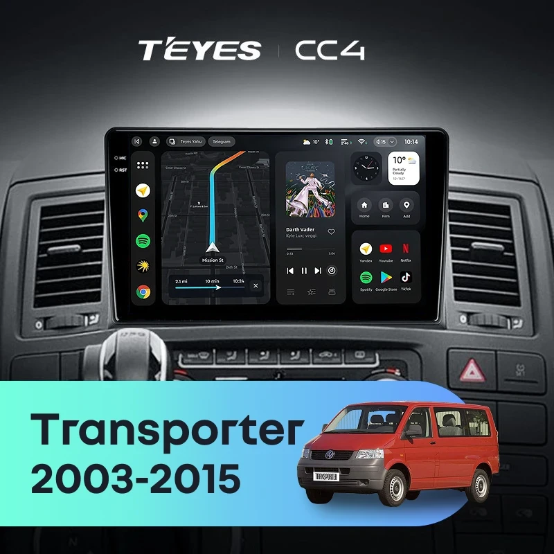 Штатная магнитола Teyes CC4 6/64 Volkswagen Transporter T5 (2003-2015)