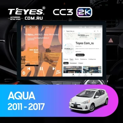 Штатная магнитола Teyes CC3 2K 6/128 Toyota Aqua (2011-2017) Правый руль (13")