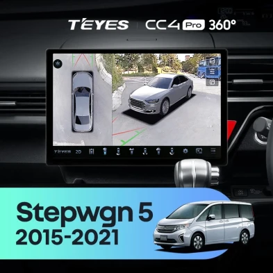 Штатная магнитола Teyes CC4 Pro 360 8/128 Honda Stepwgn 5 (2015-2021) Правый руль (13")