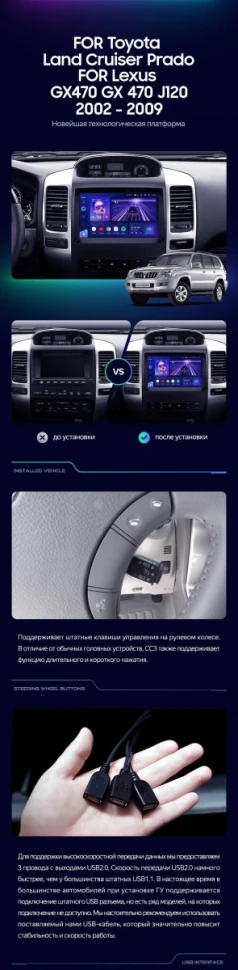 Штатная магнитола Teyes CC3L 4/32 Lexus GX470 (2002-2009) F1 Тип-B