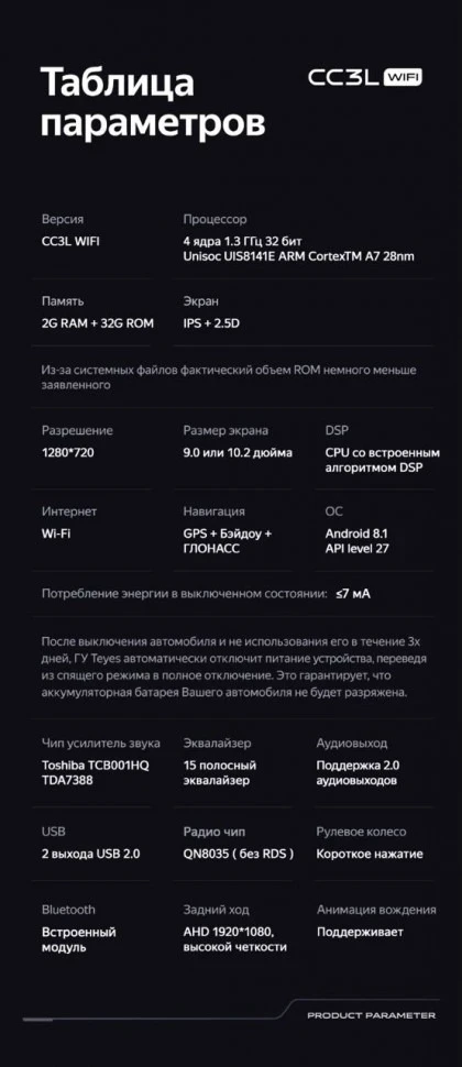 Штатная магнитола Teyes CC3L WiFi 2/32 Lada Vesta (2023-2026) F2 Тип-B