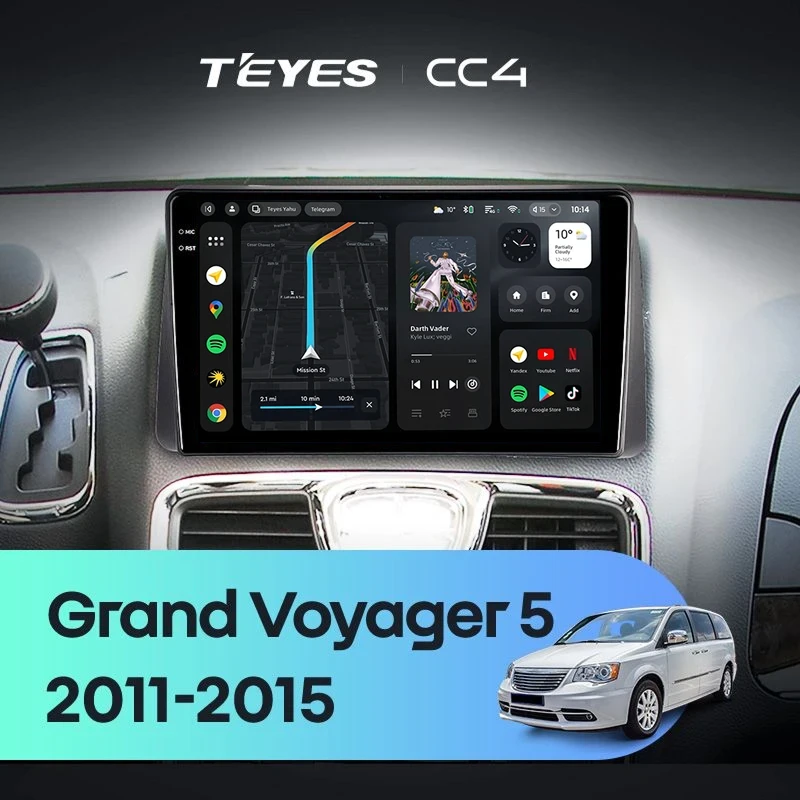 Штатная магнитола Teyes CC4 6/64 Chrysler Grand Voyager 5 (2011-2015)