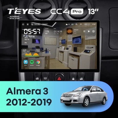 Штатная магнитола Teyes CC4 Pro 12/256 Nissan Almera 3 G15 (2012-2019) F2 (13")