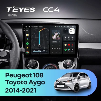 Штатная магнитола Teyes CC4 8/128 Toyota Aygo B40 (2014-2021) F2