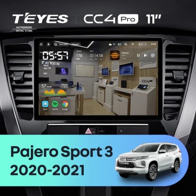 Штатная магнитола Teyes CC4 Pro 12/256 Mitsubishi Pajero Sport 3 (2020-2021) (11")